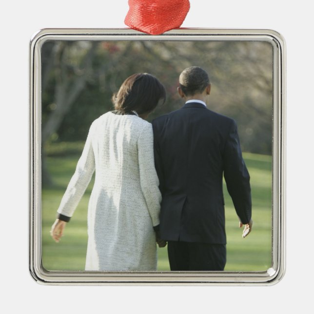 Ornement En Métal Le Président Barack Obama et première Madame (Devant)