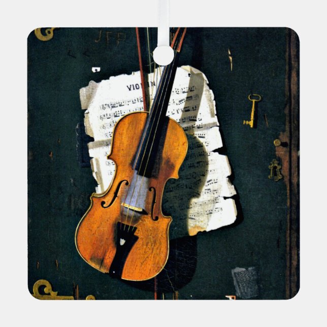 Ornement En Métal Le Vieux Violon, la peinture d'art, (Recto)