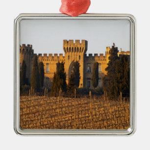 Ornement En Métal Le vignoble avec les vignes de syrah et le châtea