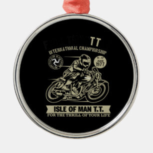 Ornement En Métal Légendaire Avec Moto Racing Art Cadeau