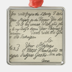 Ornement En Métal Lettre de George III à son grand-père