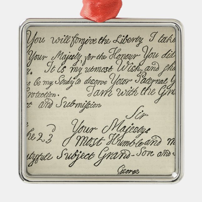 Ornement En Métal Lettre de George III à son grand-père (Devant)