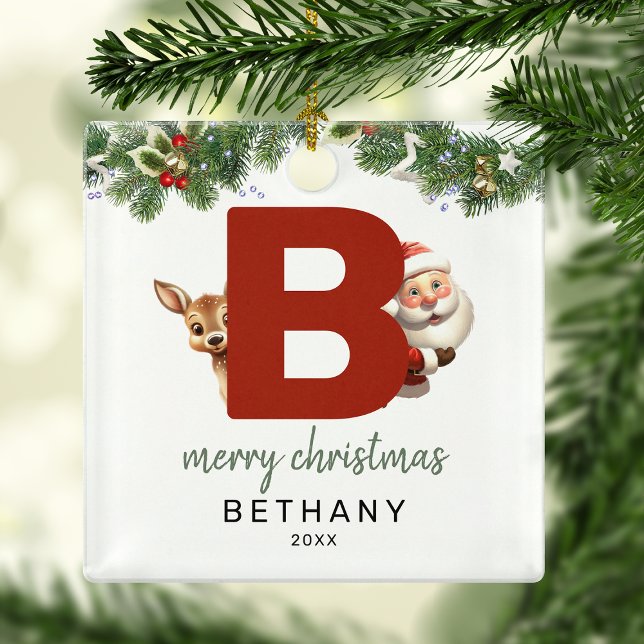 Ornement En Métal Lettre enfant B Monogramme Arbre de Noël (Créateur téléchargé)