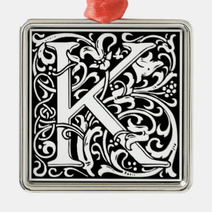 Ornement En Métal Lettre K Monogramme médiéval Vintage
