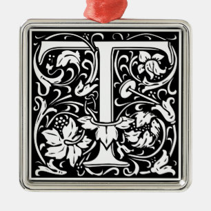 Ornement En Métal Lettre T Monogramme médiéval Art Nouveau