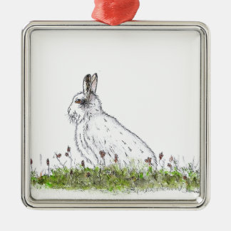 Ornement En Métal Lièvre de neige