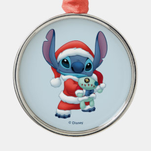 Ornement En Métal Lilo et Stitch  Stitch du Père Noël
