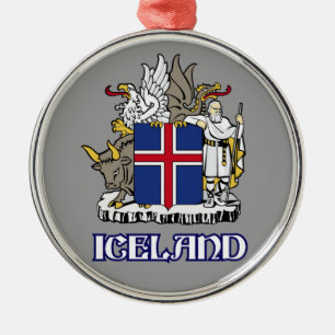 Ornement En Métal L'ISLANDE - joint/emblème/blason/manteau des