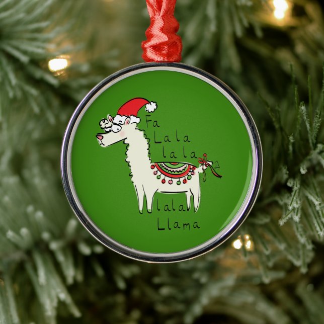 Ornement En Métal Llama Cute Drôle Noël Vacances (Arbre)