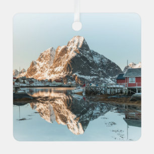 Ornement En Métal Lofoten Norvège Paysage Photo