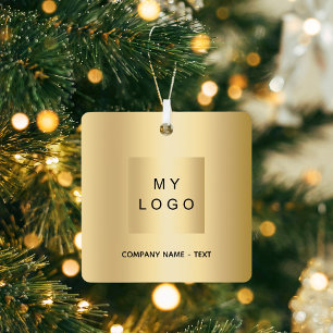 Ornement En Métal Logo d'entreprise or Noël