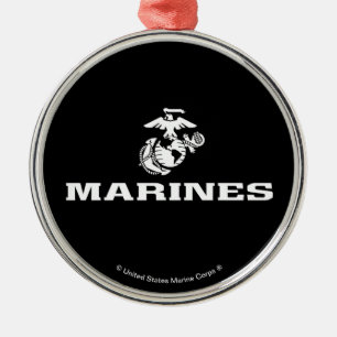 Ornement En Métal Logo empilé USMC - Blanc