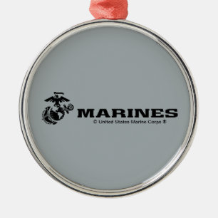 Ornement En Métal Logo en noir empilé USMC