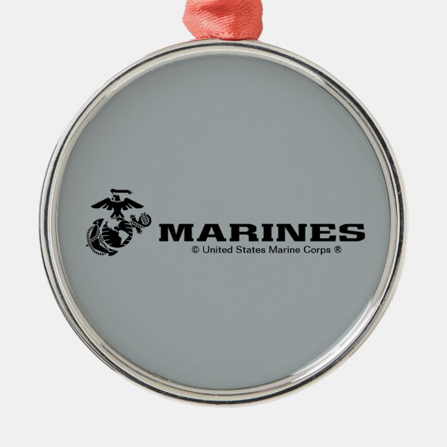 Ornement En Métal Logo en noir empilé USMC (Devant)