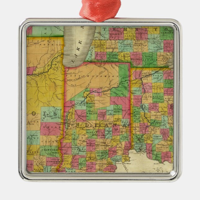 Ornement En Métal L'Ohio, l'Indiana, et l'Illinois (Devant)