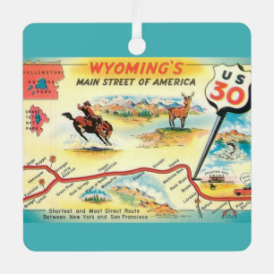 Ornement En Métal L'ornement de la carte du Wyoming
