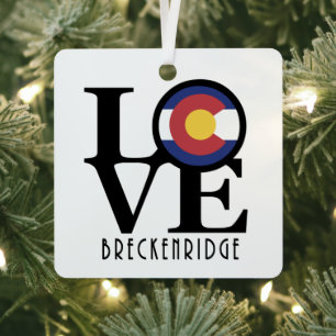 Ornement En Métal LOVE Breckenridge Colorado