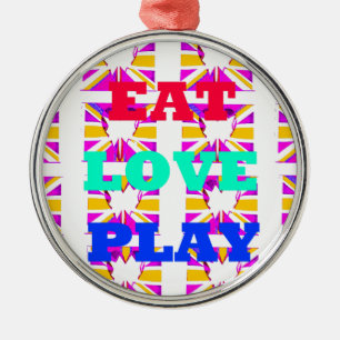 Ornement En Métal Love Eat Play Heart Hakuna Matata couleurs.png