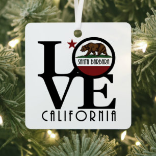 Ornement En Métal LOVE Père Noël Barbara California