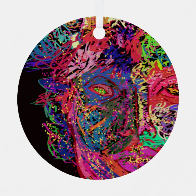 Ornement En Métal Luminescent Female Silhouette Metal Ornament (Recto)