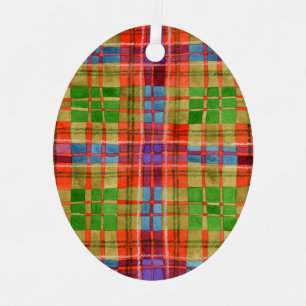 Ornement En Métal MAC RAE TARTAN Métal Ornament ovale