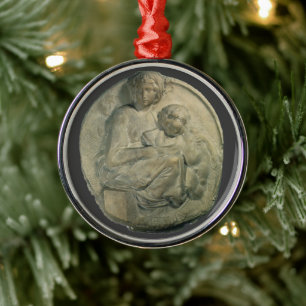 Ornement En Métal Madonna et Enfant, Tondo Pitti par Michelangelo