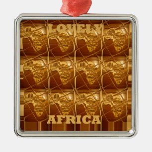 Ornement En Métal Magnifique carte africaine Imprimer Design doré