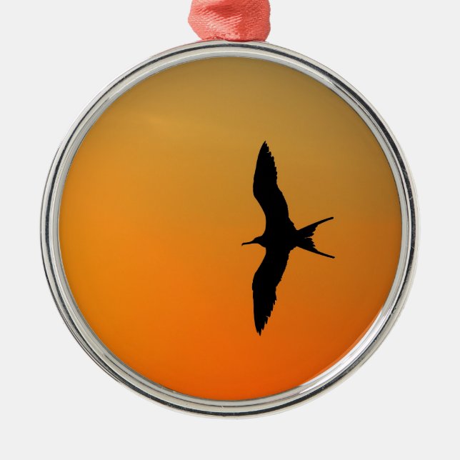 Ornement En Métal Magnifique frégate oiseau volant coucher de soleil (Devant)