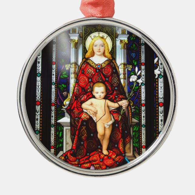Ornement En Métal Maintenez le Christ dans Noël Jésus et Mary (Devant)