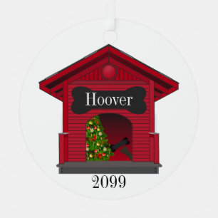 Ornement En Métal Maison de chien de Noël décorée personnalisée