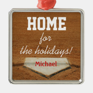 Ornement En Métal Maison pour Noël de Homeplate de base-ball de