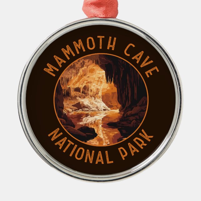 Ornement En Métal Mammoth Cave National Park Retro Distressed Circle (Devant)