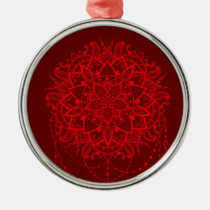 Ornement En Métal Mandala burgundy Indian