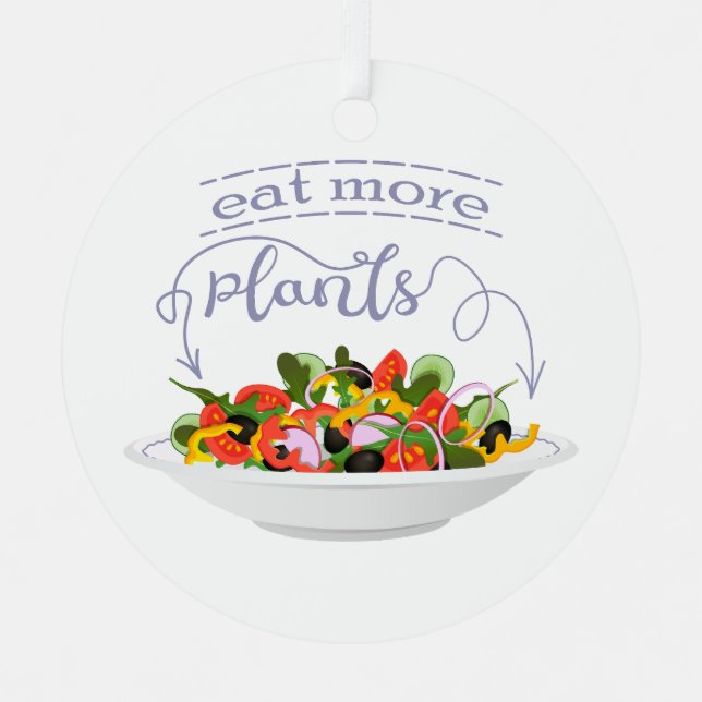 Ornement En Métal Mangez plus de plantes frais motivation salade let (Recto)