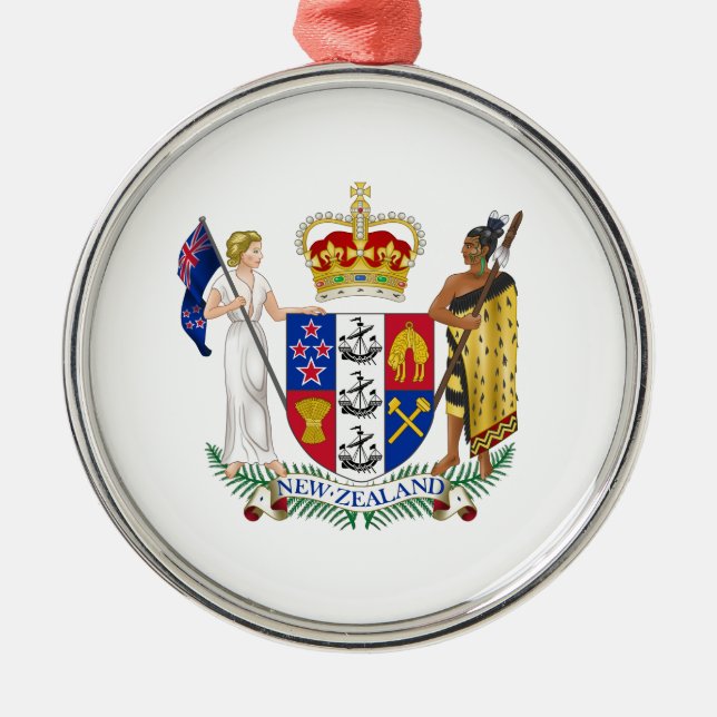 Ornement En Métal Manteau de la Nouvelle Zélande des bras (Devant)