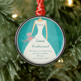 Ornement En Métal Mariage damassé Turquoise moderne