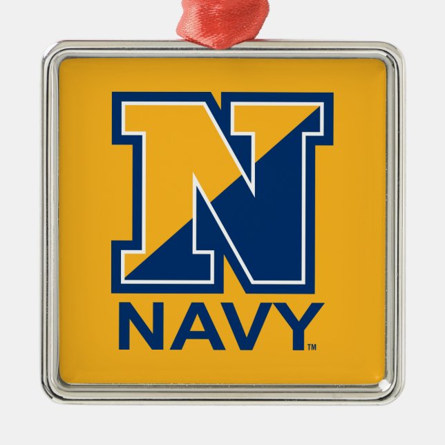 Ornement En Métal Marine américaine | Marine initiale N (Devant)
