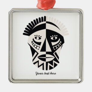 Ornement En Métal Masque africain art populaire primitif