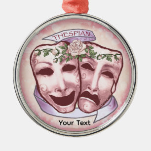 Ornement En Métal Masques de théâtre roses