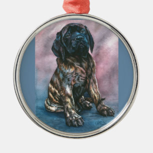 Ornement En Métal Mastiff Brindle de bébé