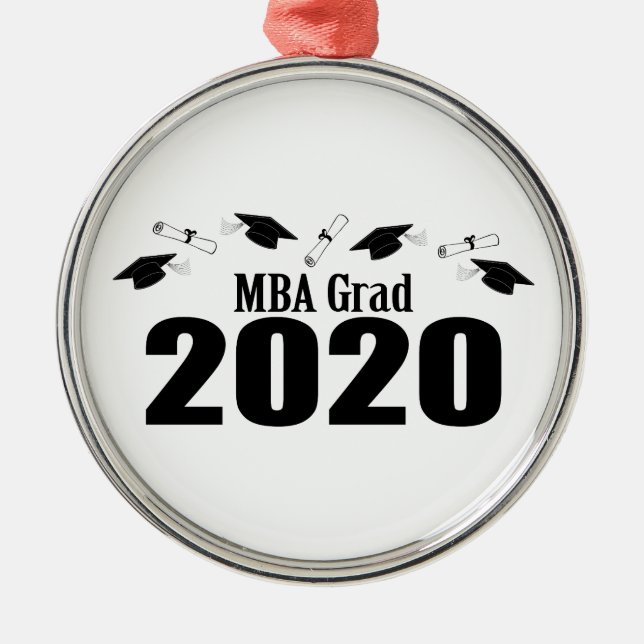 Ornement En Métal MBA Grad 2020 Casquettes Et Diplômes (Noir (Devant)