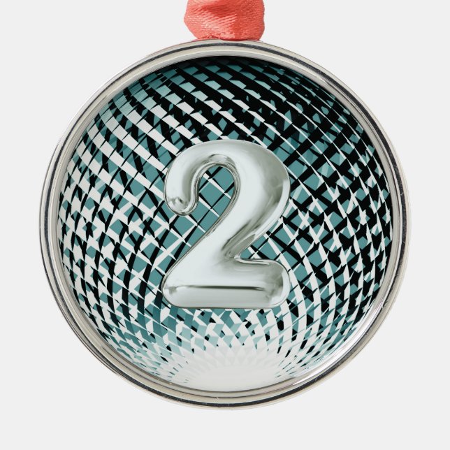 Ornement En Métal Médaille d'argent, 2e place gagnante Sticker (Devant)