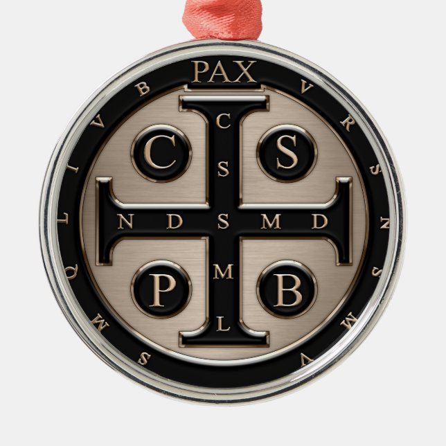 Ornement En Métal Médaille de St Benoît (Devant)