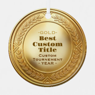 Ornement En Métal Médaille d'or réaliste 3D personnalisable et modif