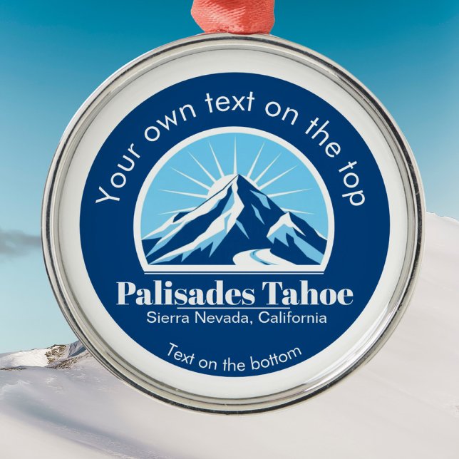 Ornement En Métal Médaille Palisades Tahoe California (Créateur téléchargé)
