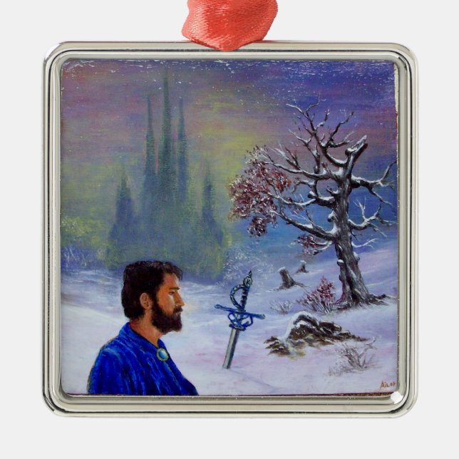 ORNEMENT EN MÉTAL MÉDITATION D'UN CHEVALIER (Devant)