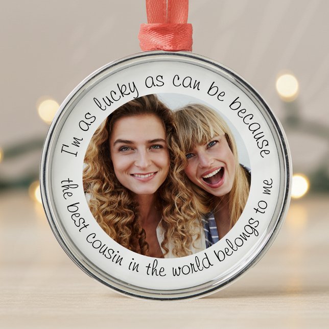 Ornement En Métal Meilleur cousin du monde Cadeau photo (Créateur téléchargé)