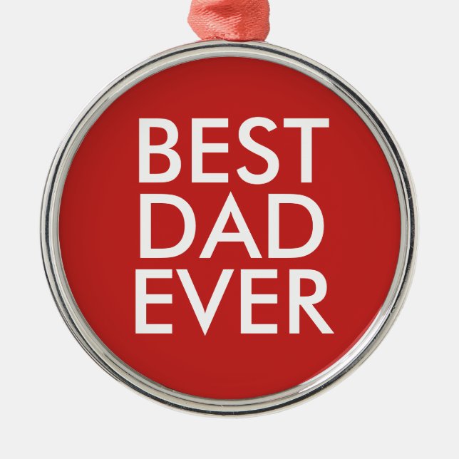 Ornement En Métal Meilleur papa | Idée cadeau de Noël (Devant)