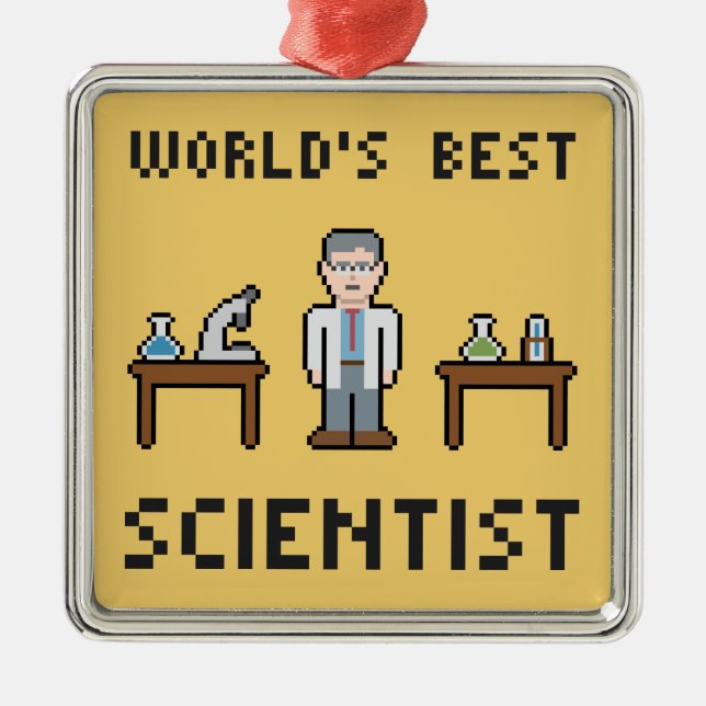 Ornement En Métal Meilleur scientifique du monde (Devant)