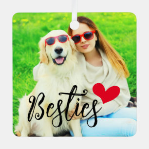 Ornement En Métal Meilleures Amies Maman de Chien Mignon Photo avec 
